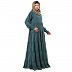 5 frilled abaya- Mist Blue